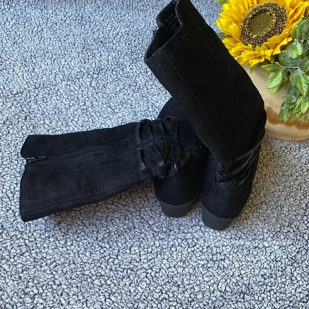 Rampage Black girl Boots with Wedge Heel
